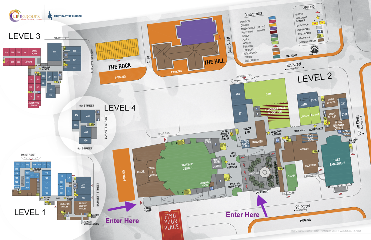 First Baptist Church Parking Map