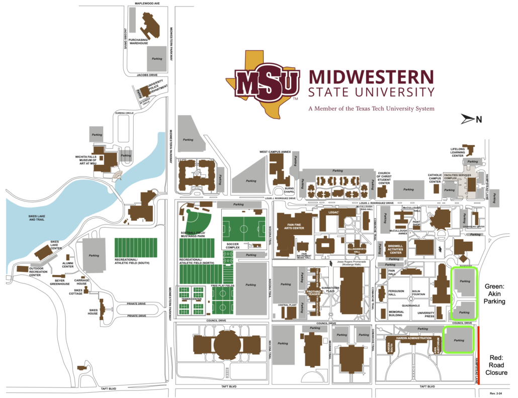 Akin Auditorium Parking Map