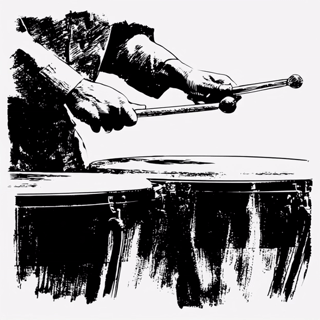 Illustration of a timpani player.